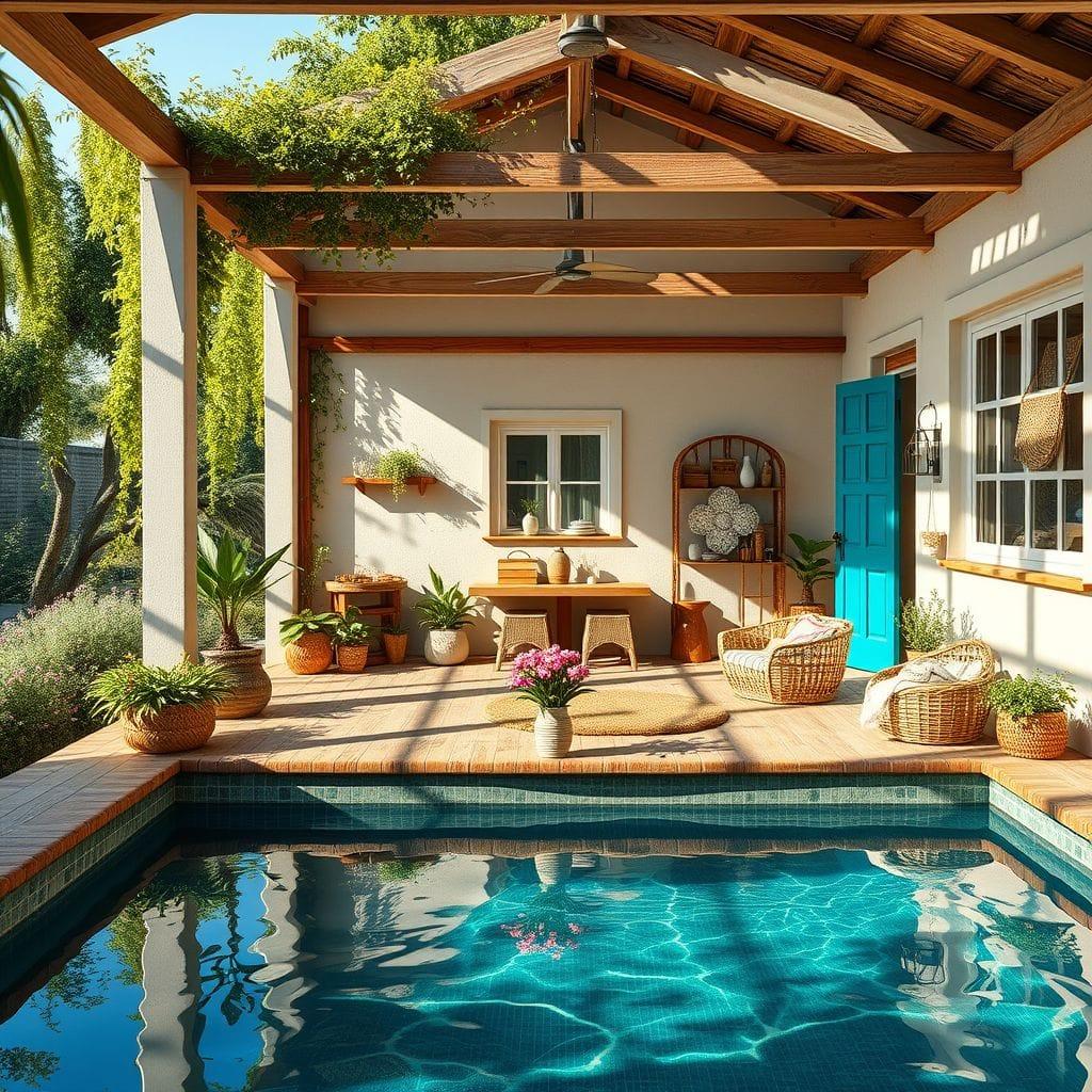 Cottagecore Outdoor Pool Area design example 2