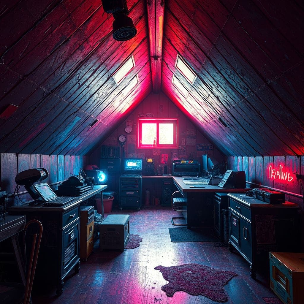 Cyberpunk Attic design example 1