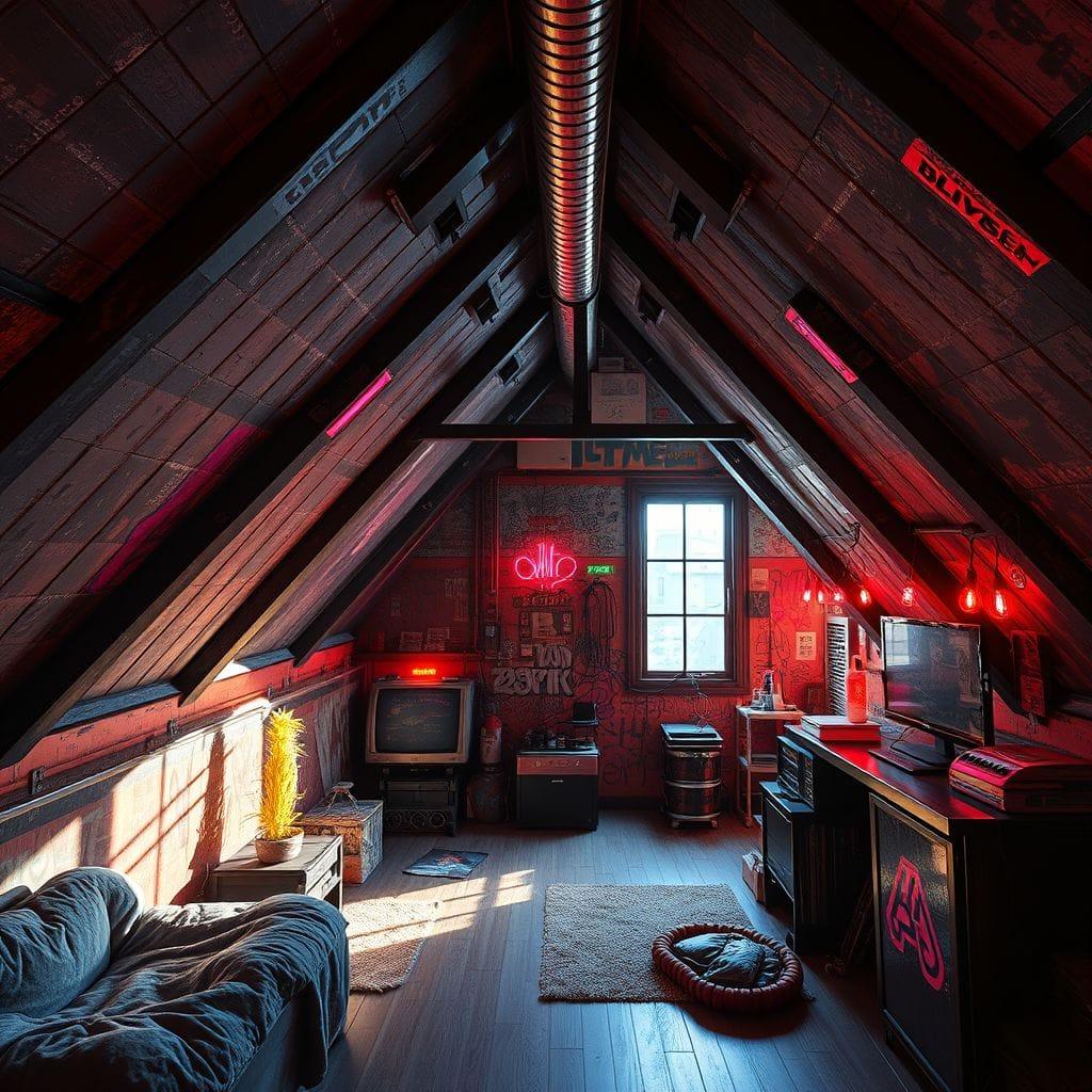 Cyberpunk Attic design example 2