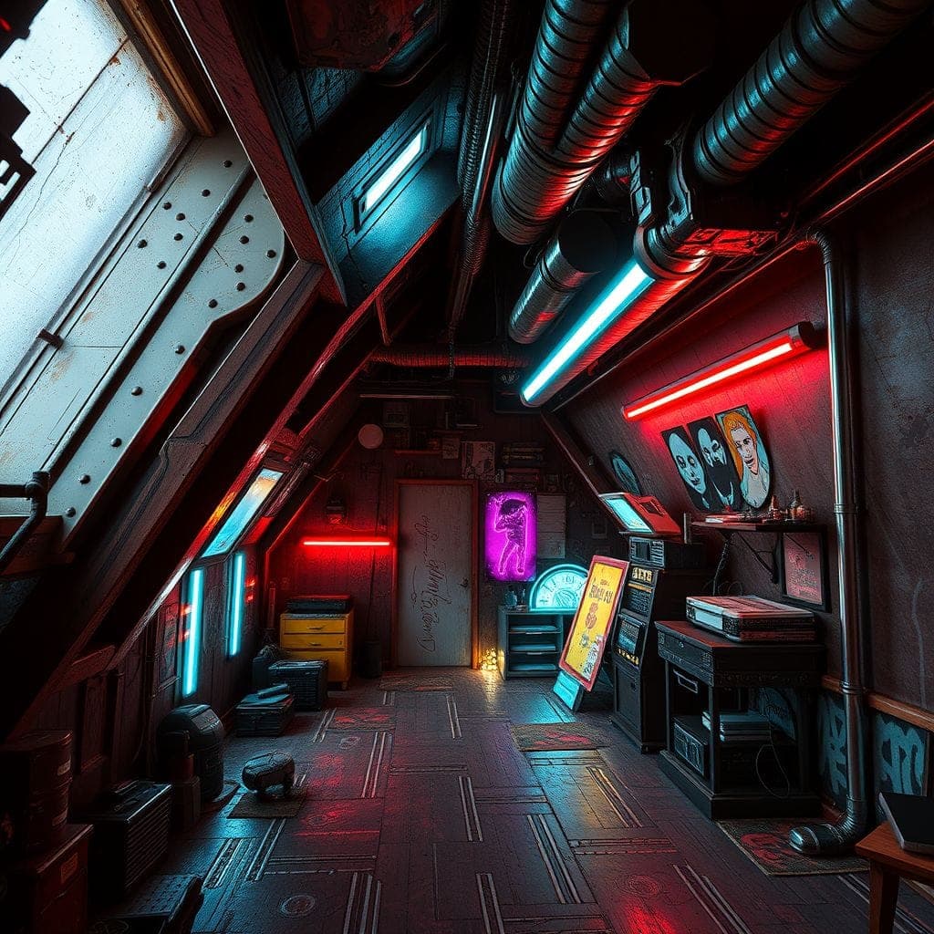 Cyberpunk Attic design example 3