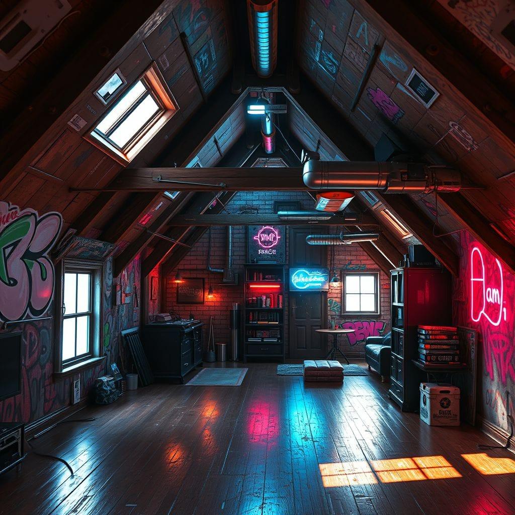 Cyberpunk Attic design example 4