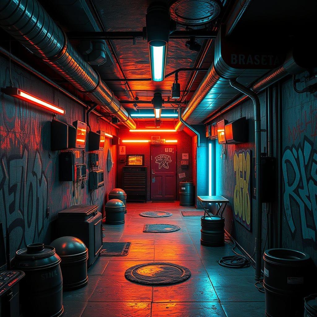 Cyberpunk Basement design example 2