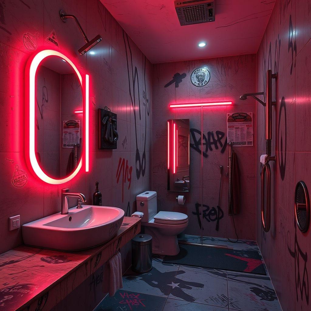 Cyberpunk Bathroom design example 1