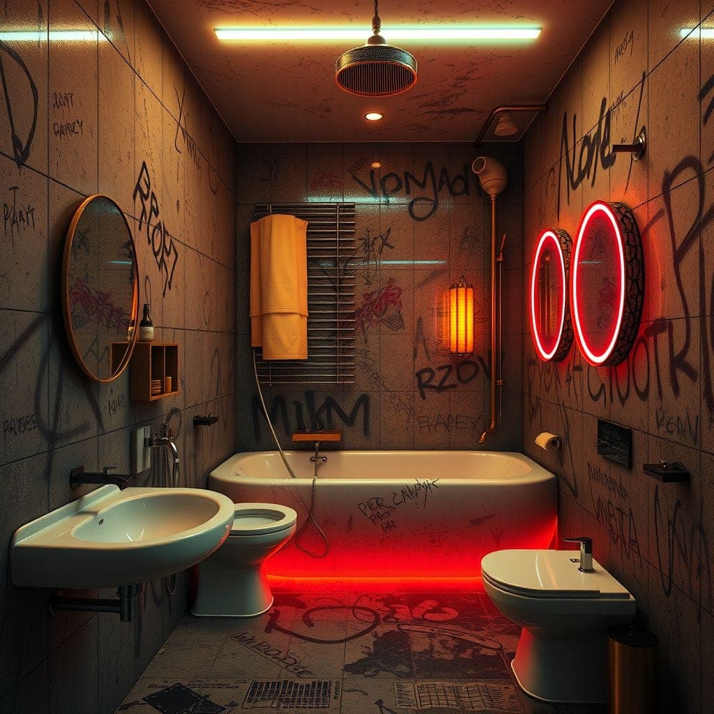 Cyberpunk Bathroom design example 3