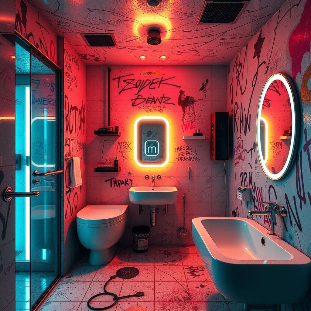 Cyberpunk Bathroom design example 4