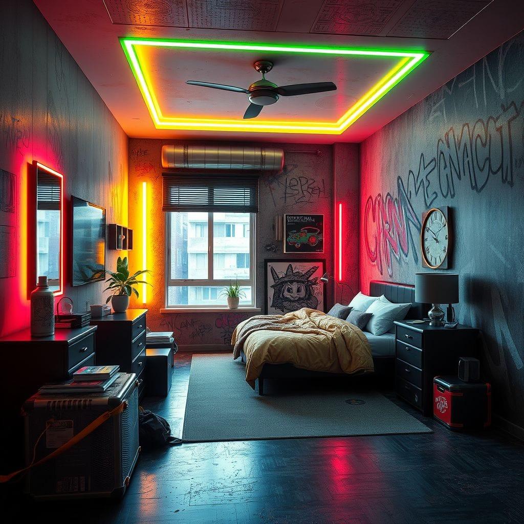 Cyberpunk Bedroom design example 1