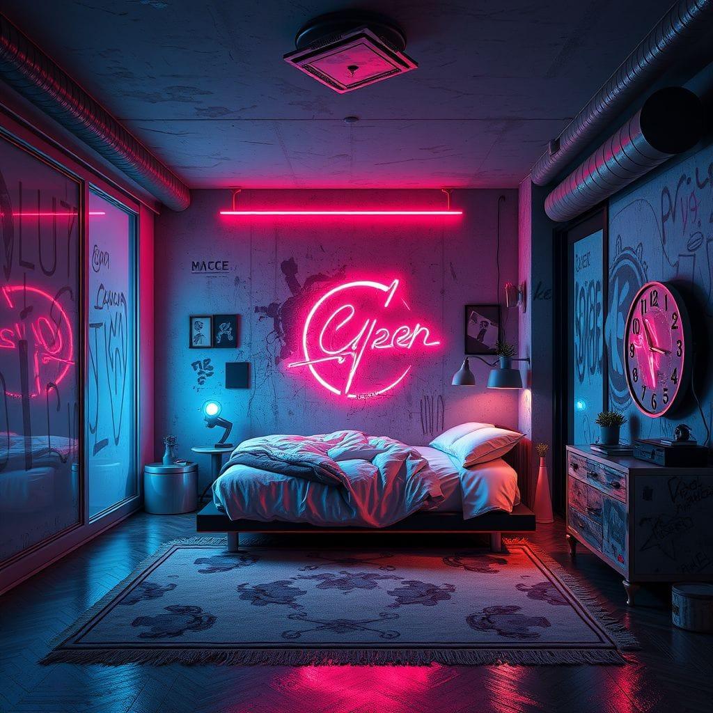 Cyberpunk Bedroom design example 2