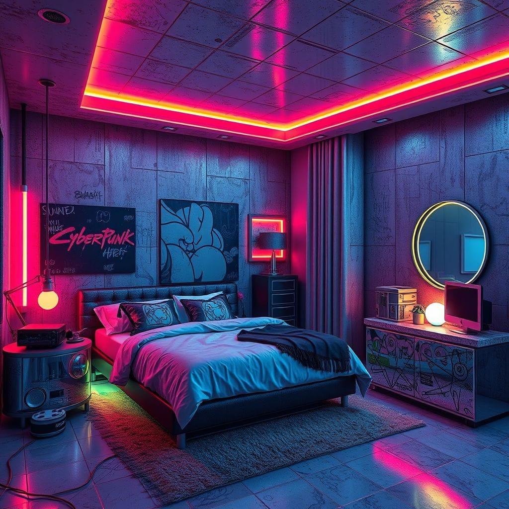 Cyberpunk Bedroom design example 3