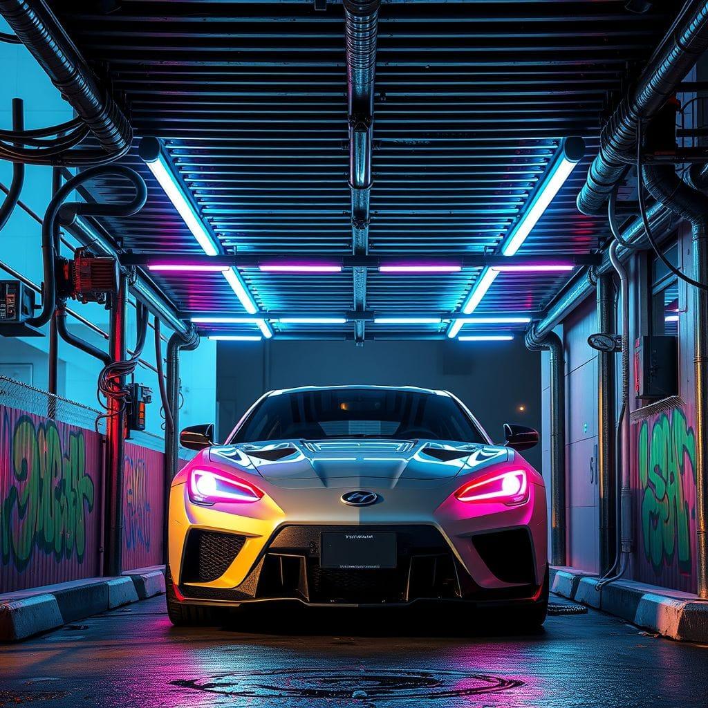 Cyberpunk Carport design example 1