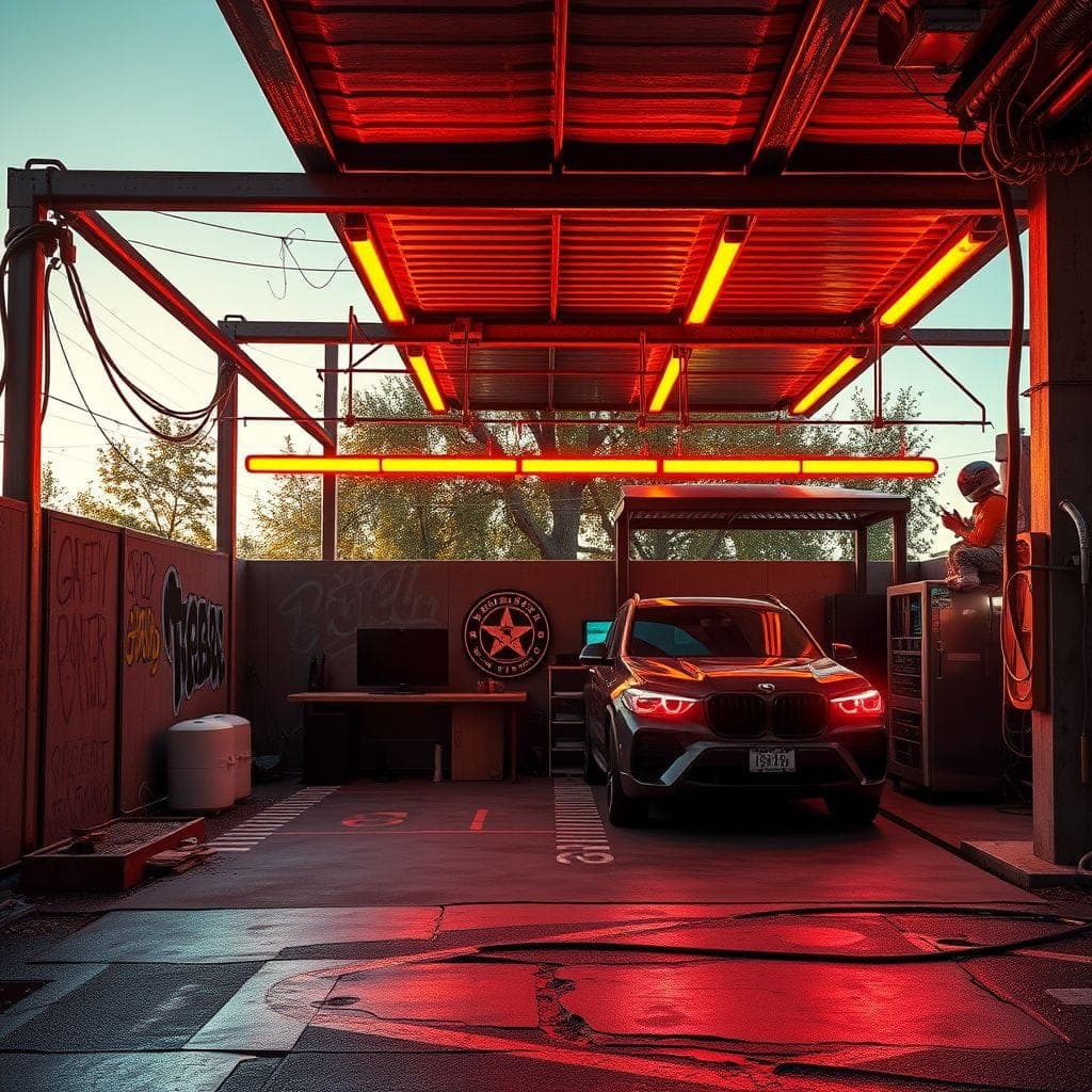 Cyberpunk Carport design example 3