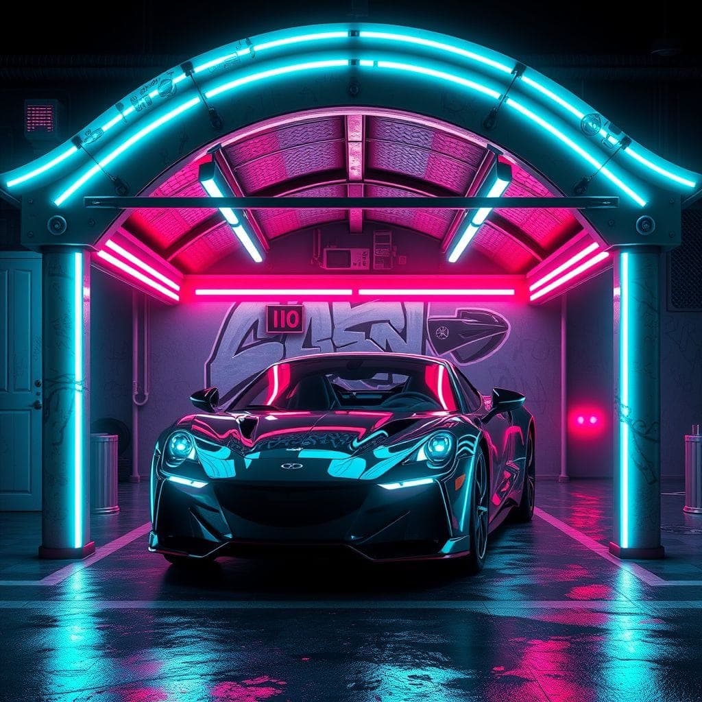 Cyberpunk Carport design example 4