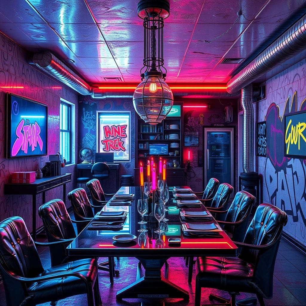 Cyberpunk Dining Room design example 1