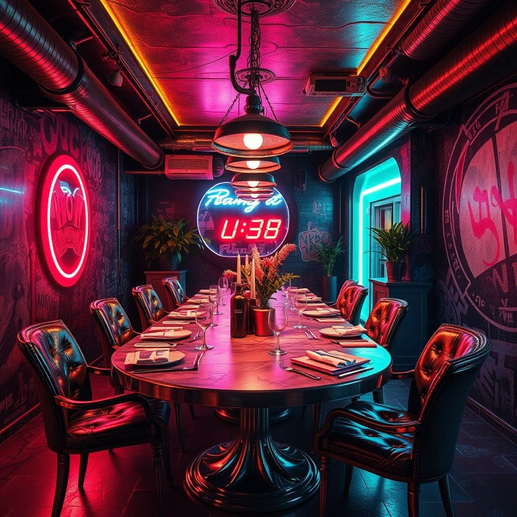 Cyberpunk Dining Room design example 3
