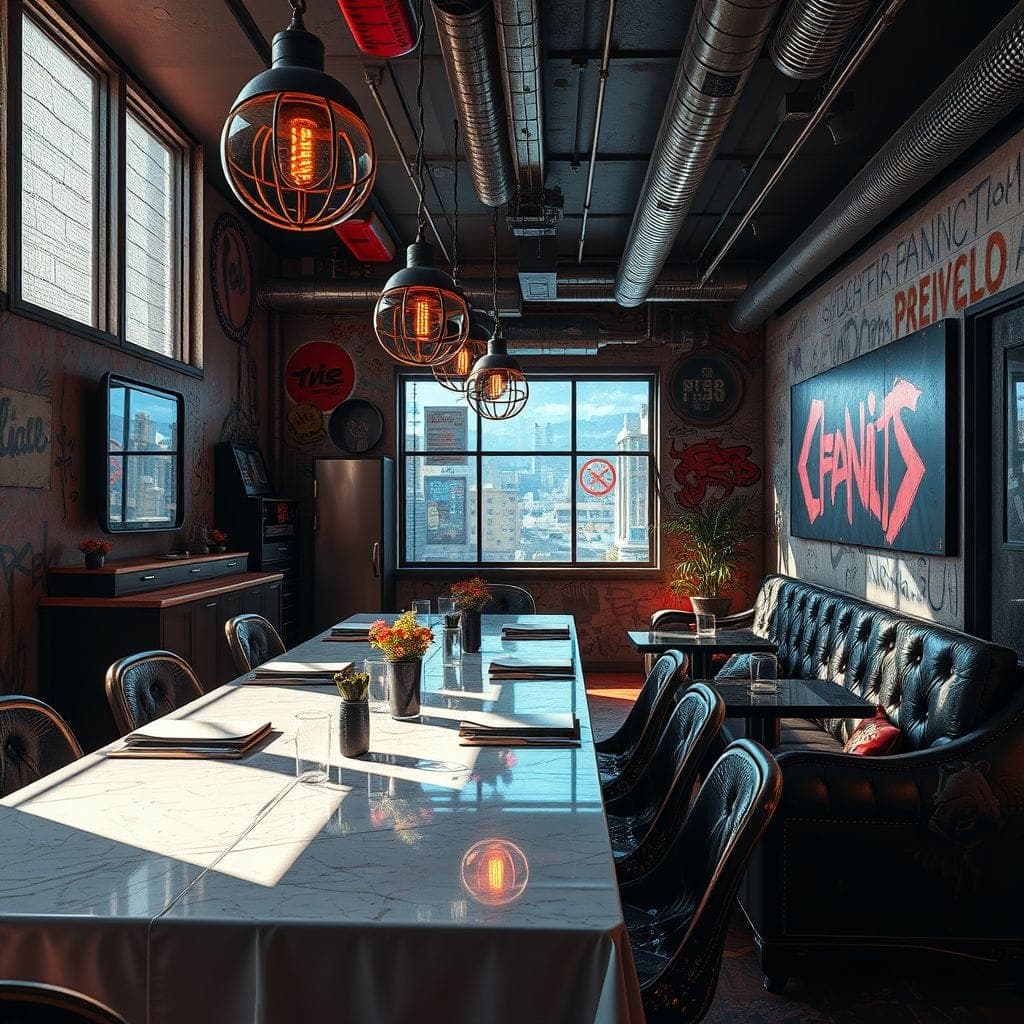 Cyberpunk Dining Room design example 4