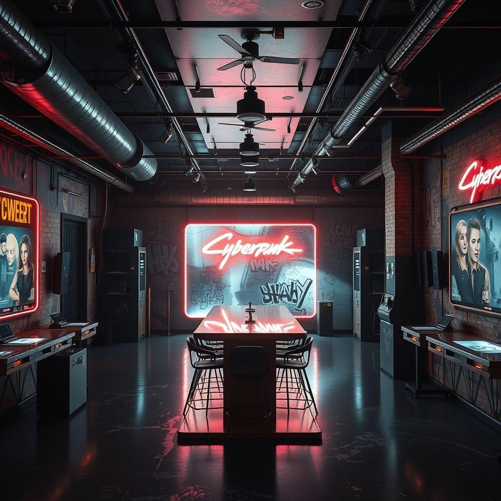 Cyberpunk Exhibition Space design example 2