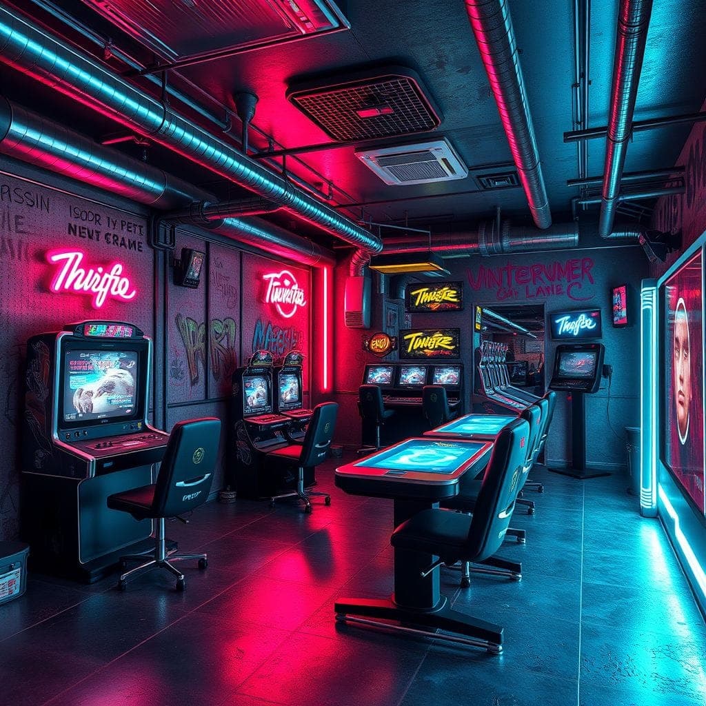 Cyberpunk Game Room design example 4