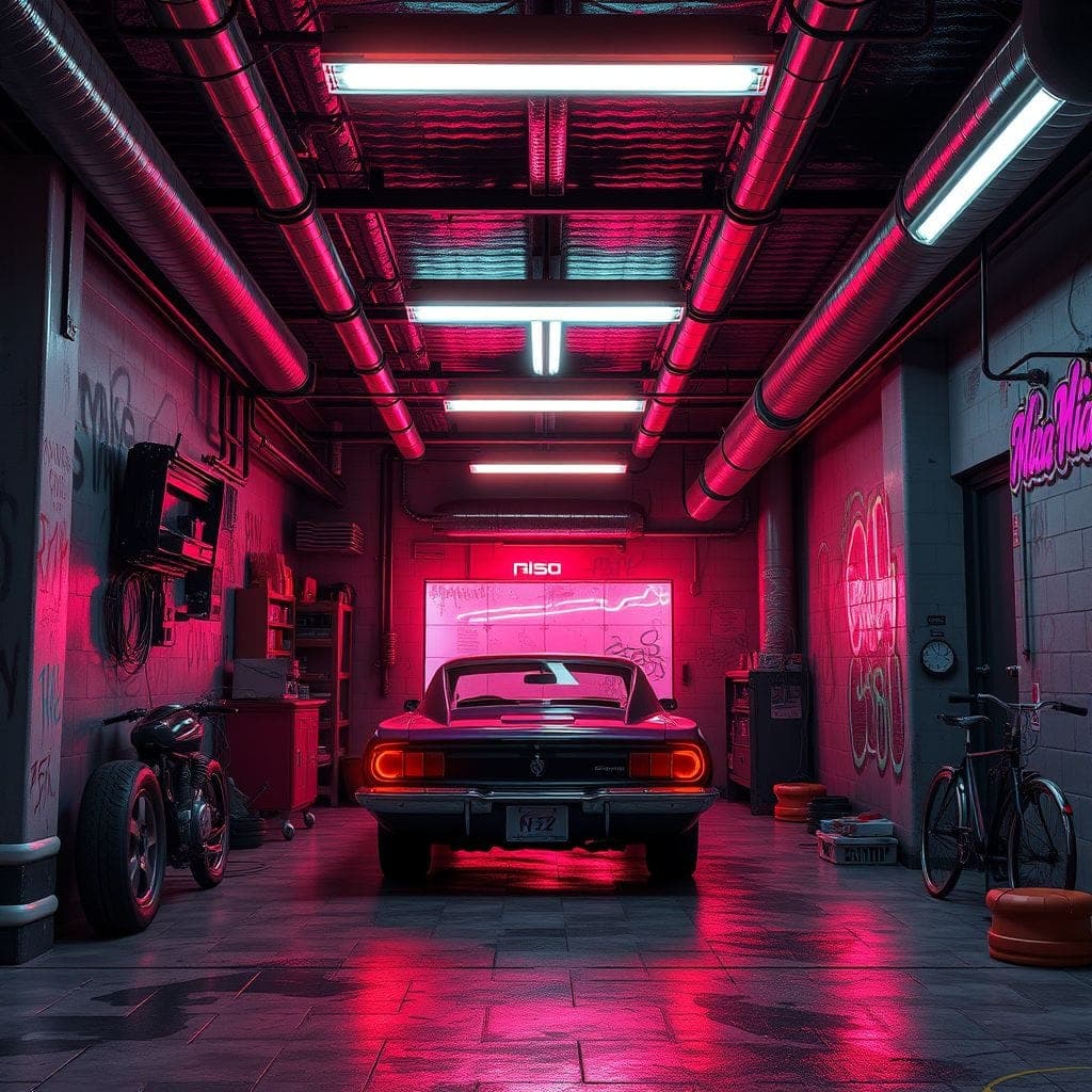 Cyberpunk Garage design example 1