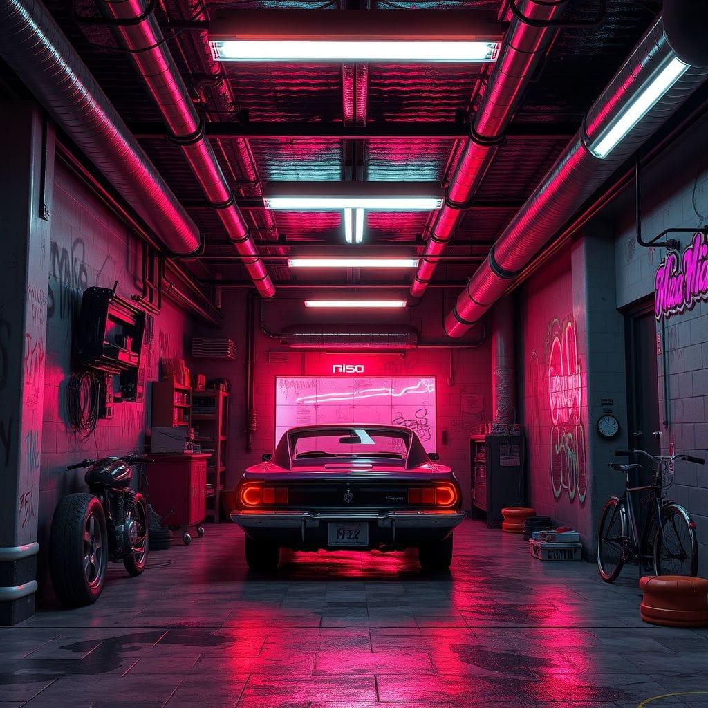 Cyberpunk Garage design example 1
