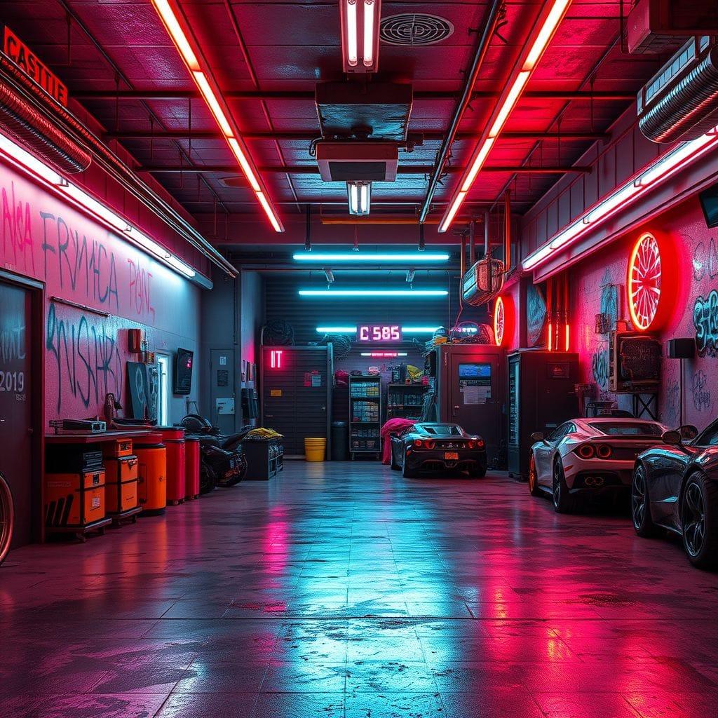Cyberpunk Garage design example 3