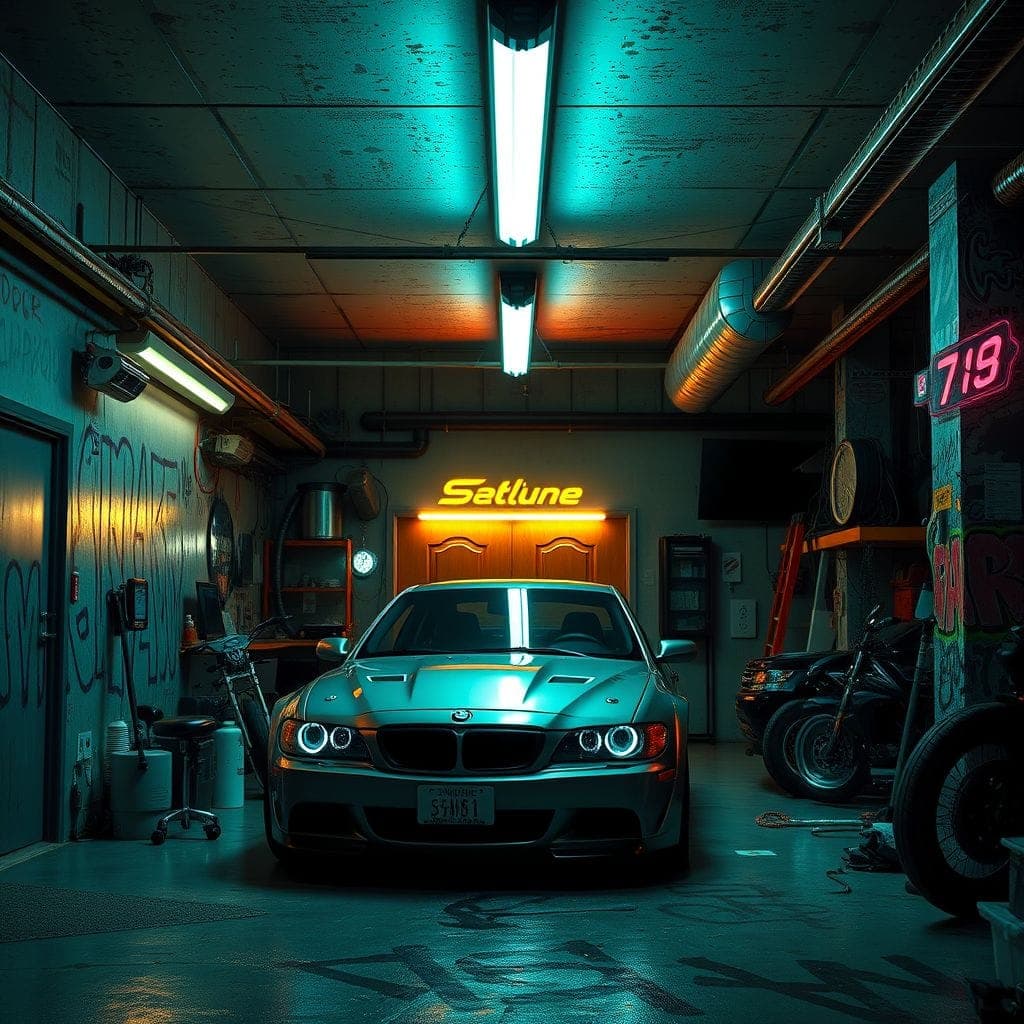 Cyberpunk Garage design example 4