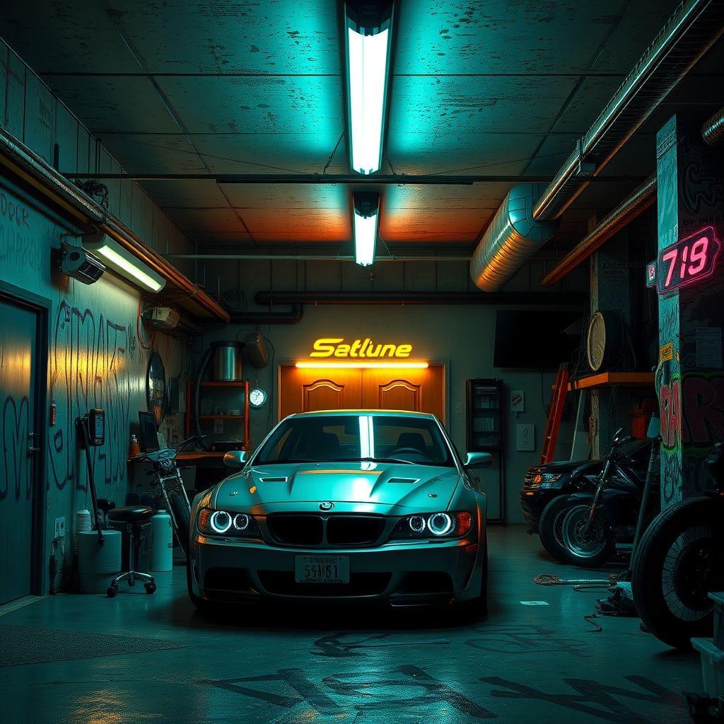 Cyberpunk Garage design example 4