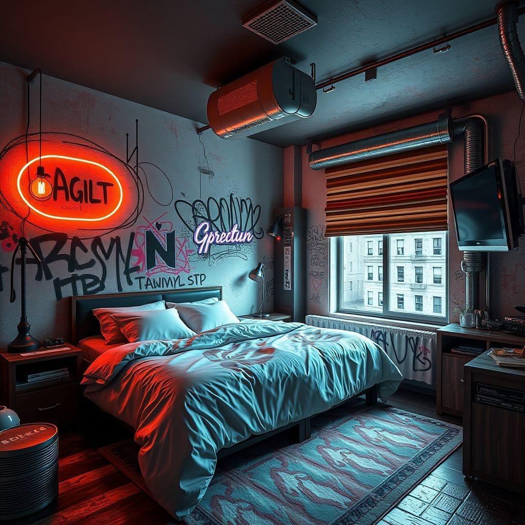 Cyberpunk Guest Room design example 1