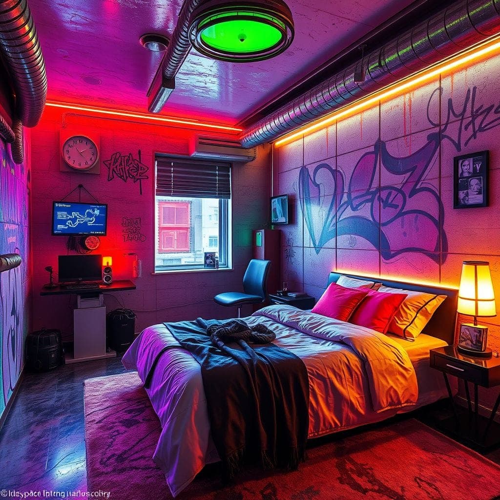 Cyberpunk Guest Room design example 3