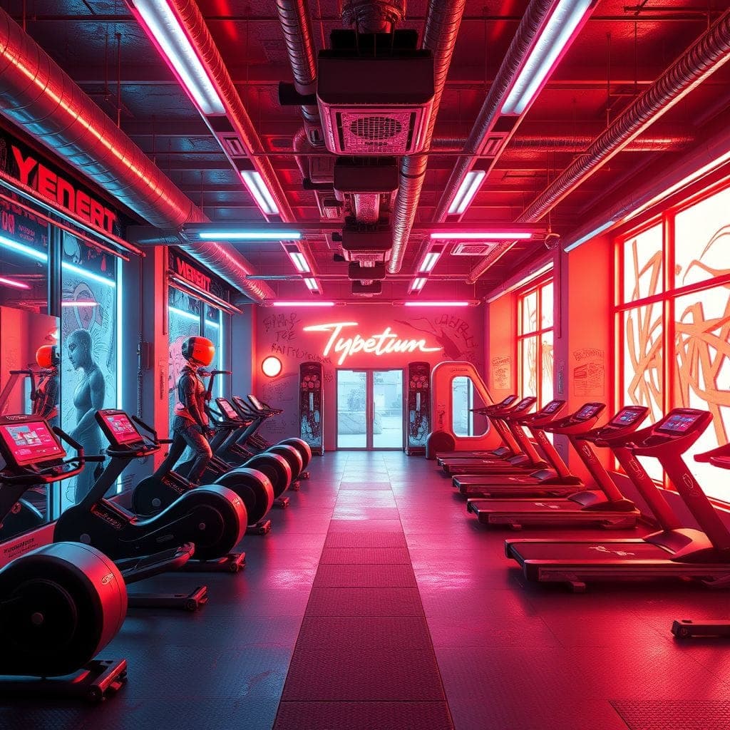 Cyberpunk Gym design example 1