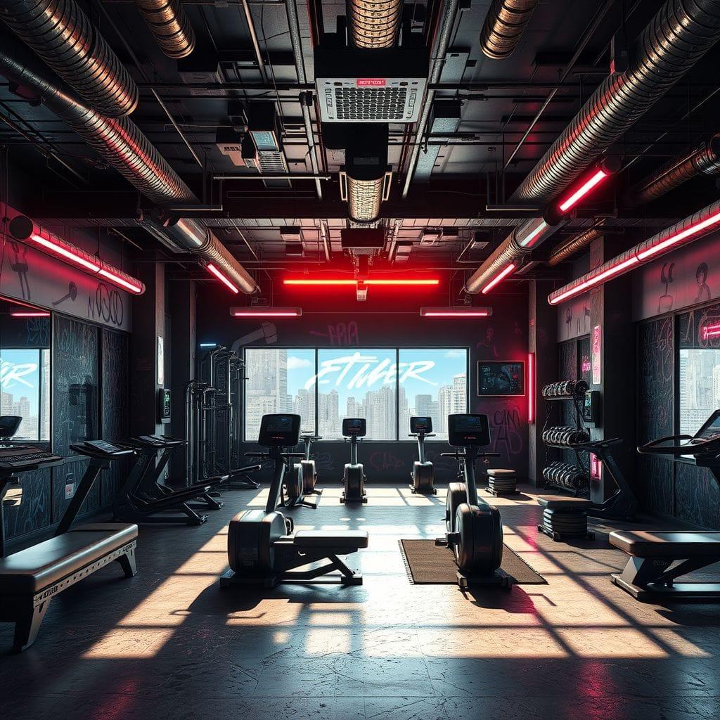 Cyberpunk Gym design example 2