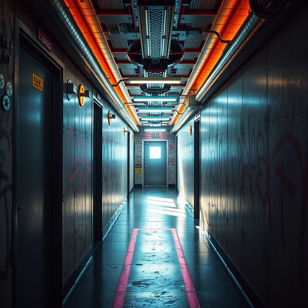 Cyberpunk Hallway design example 2