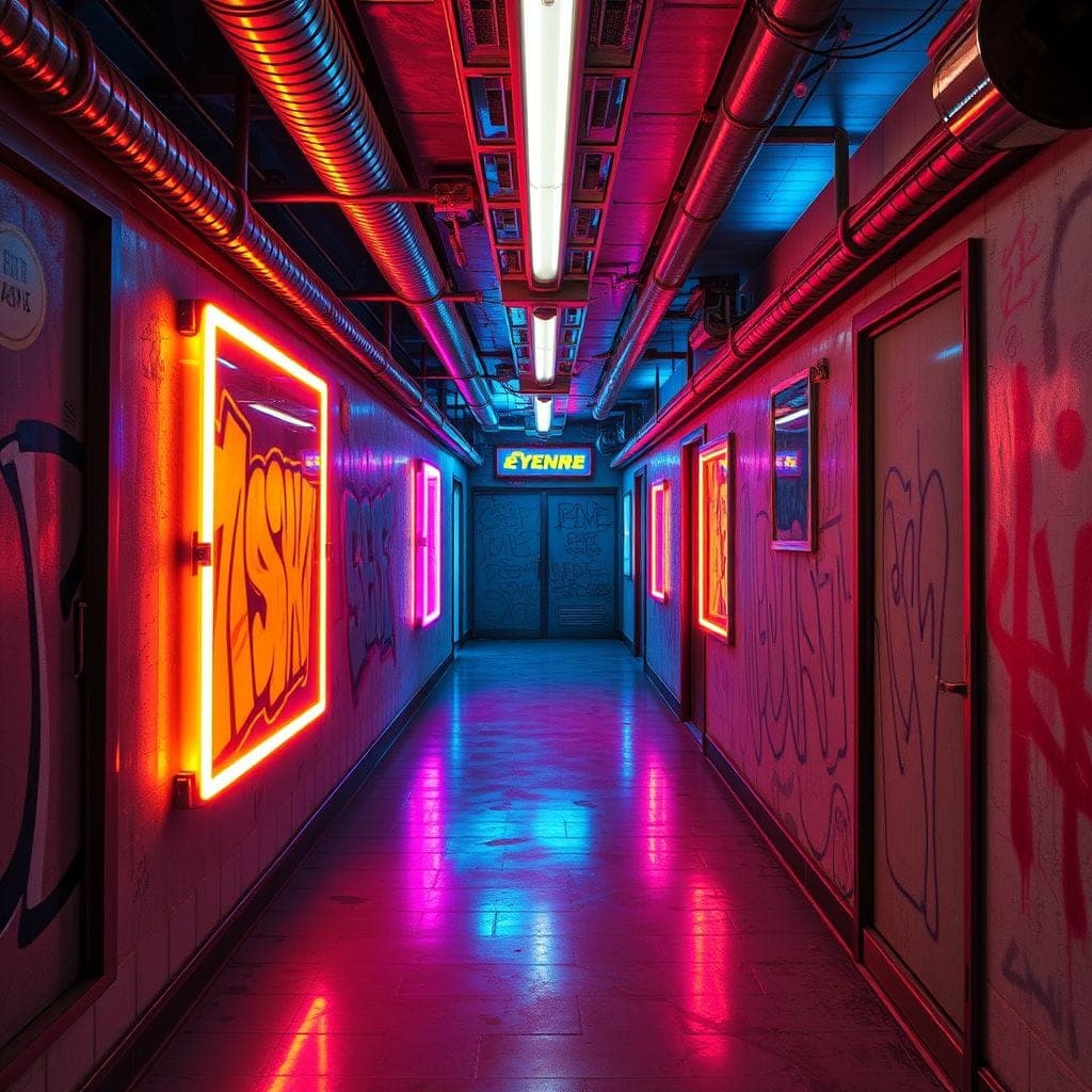 Cyberpunk Hallway design example 3