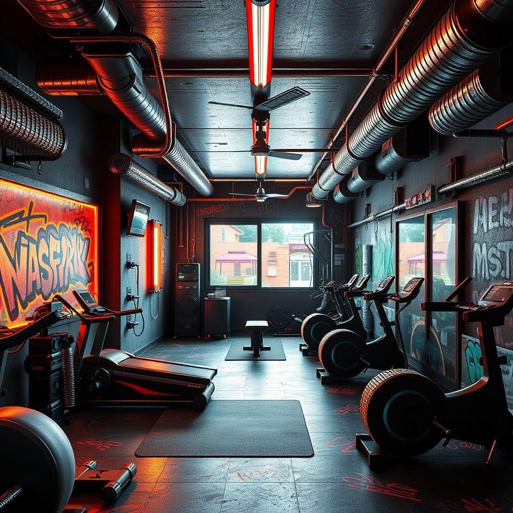 Cyberpunk Home Gym design example 1
