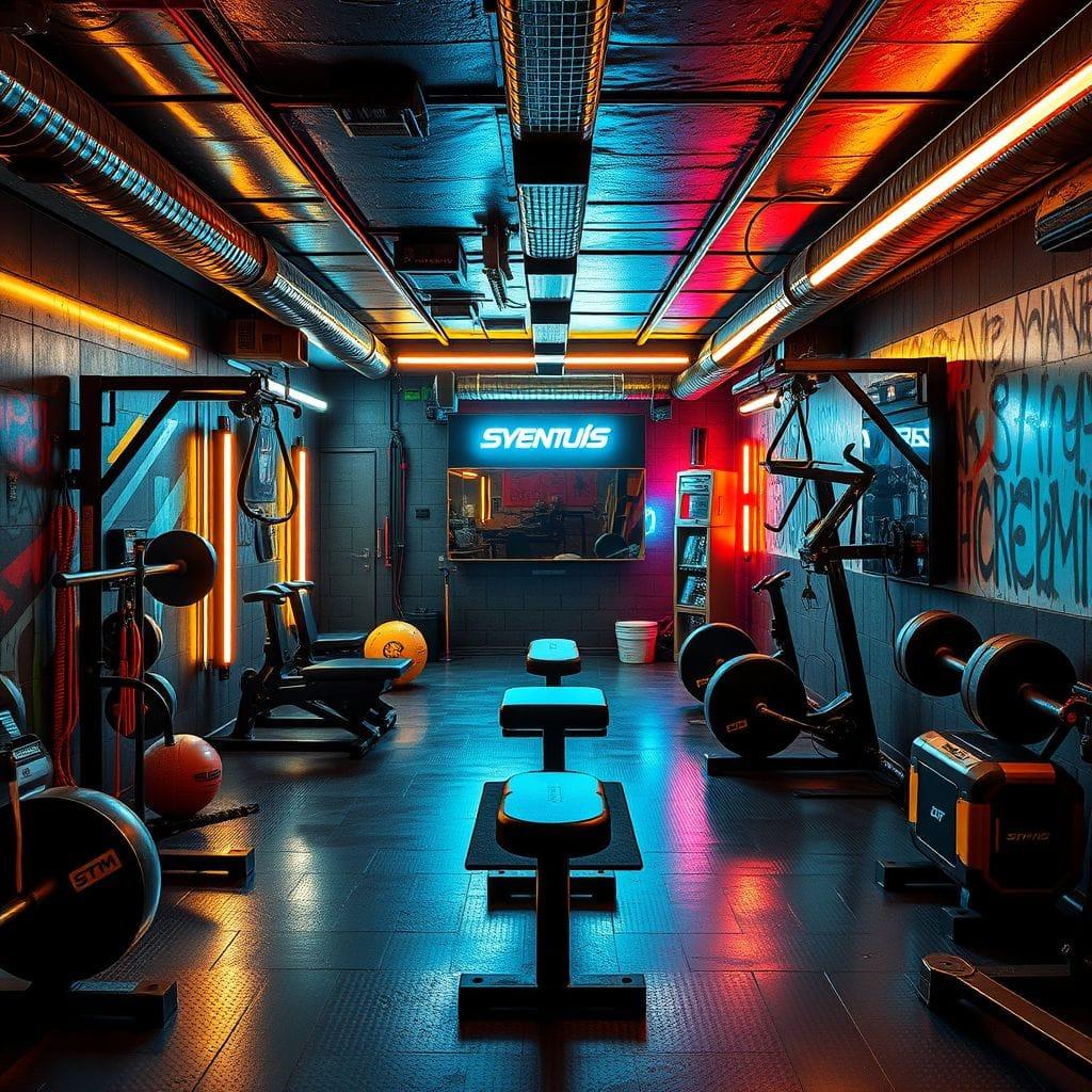 Cyberpunk Home Gym design example 2