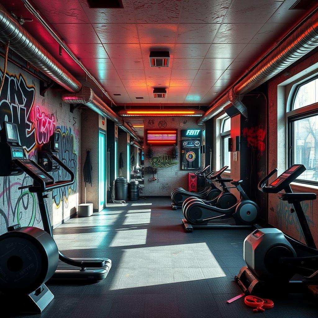 Cyberpunk Home Gym design example 3