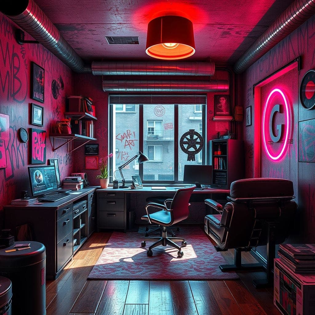 Cyberpunk Home Office design example 3