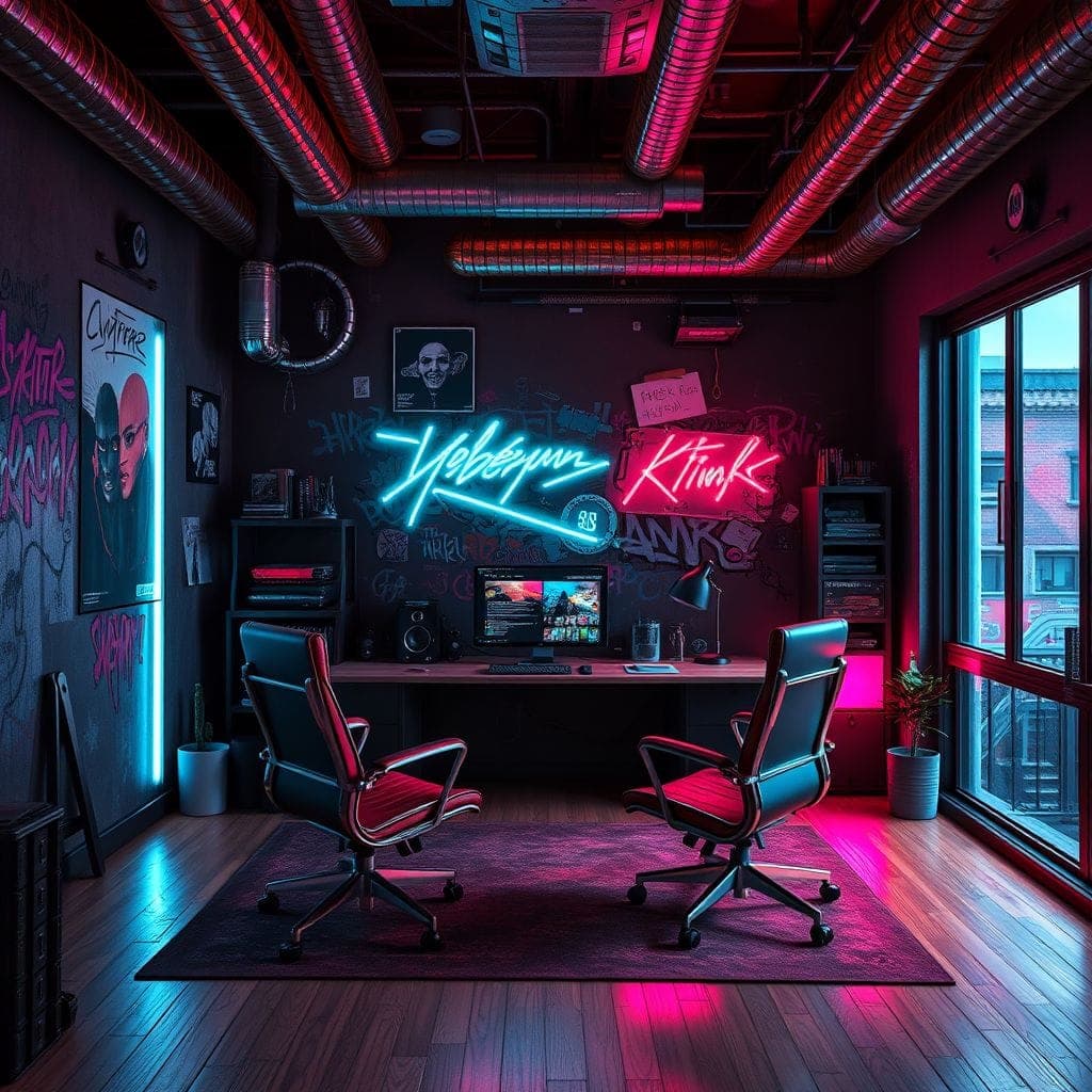 Cyberpunk Home Office design example 4