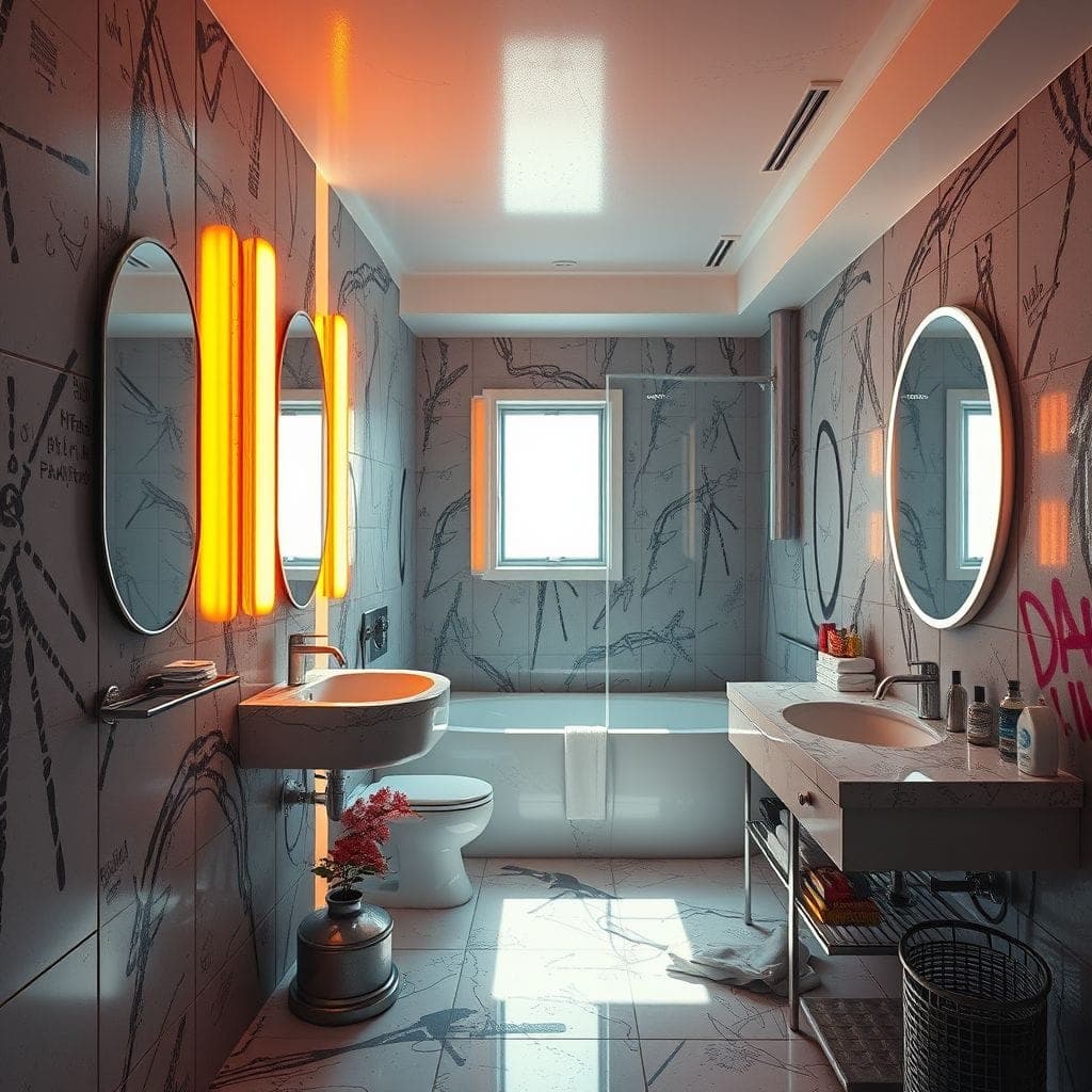 Cyberpunk Hotel Bathroom design example 2