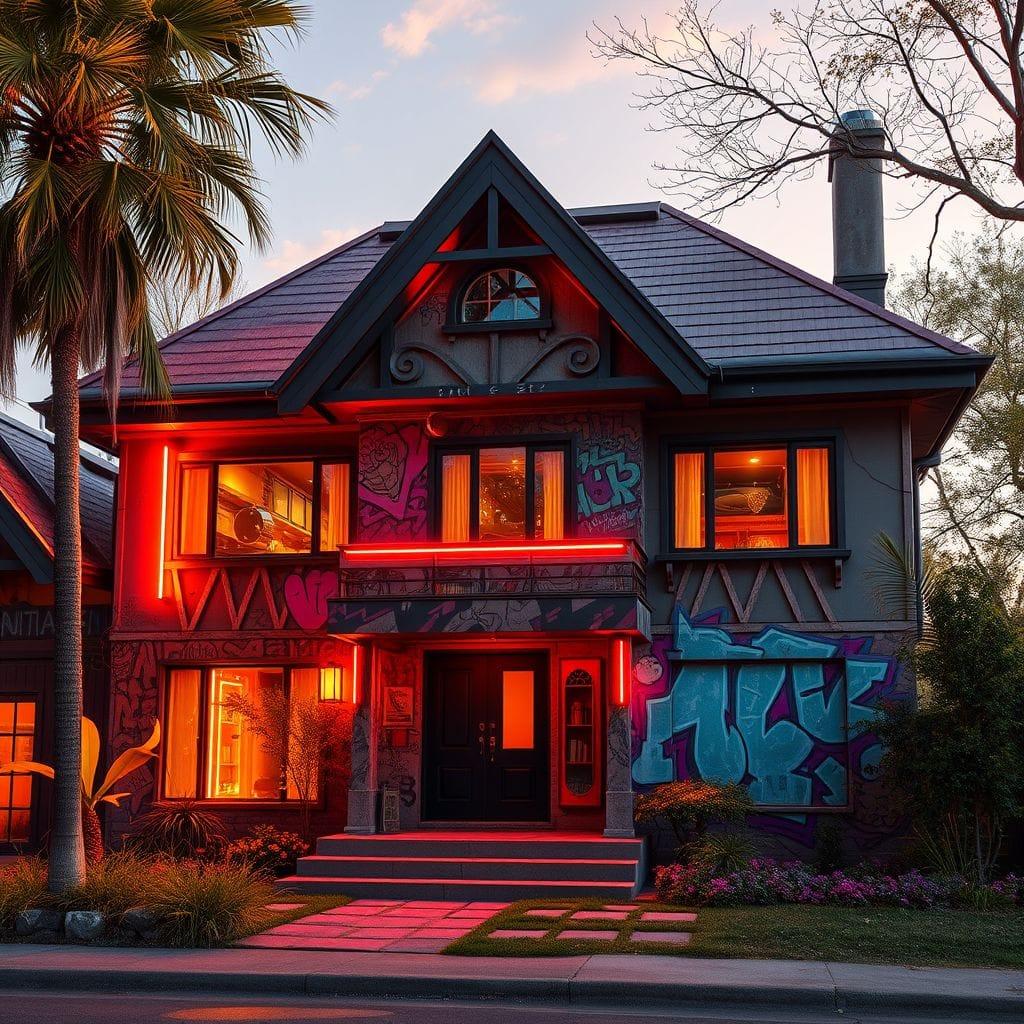 Cyberpunk House Exterior design example 4