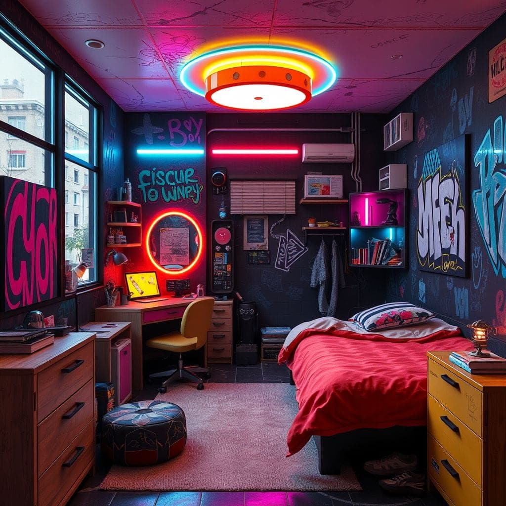 Cyberpunk Kids Room design example 1