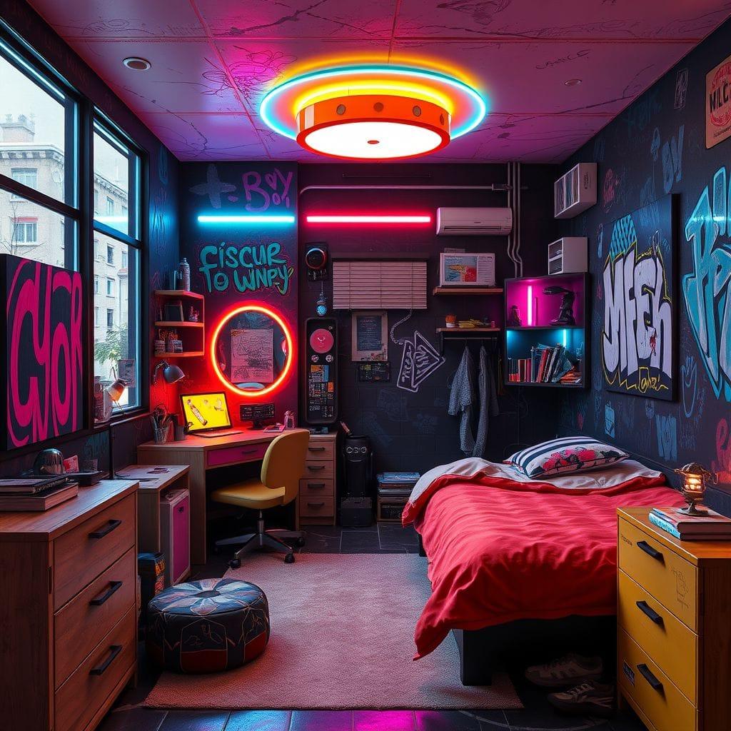 Cyberpunk Kids Room design example 1