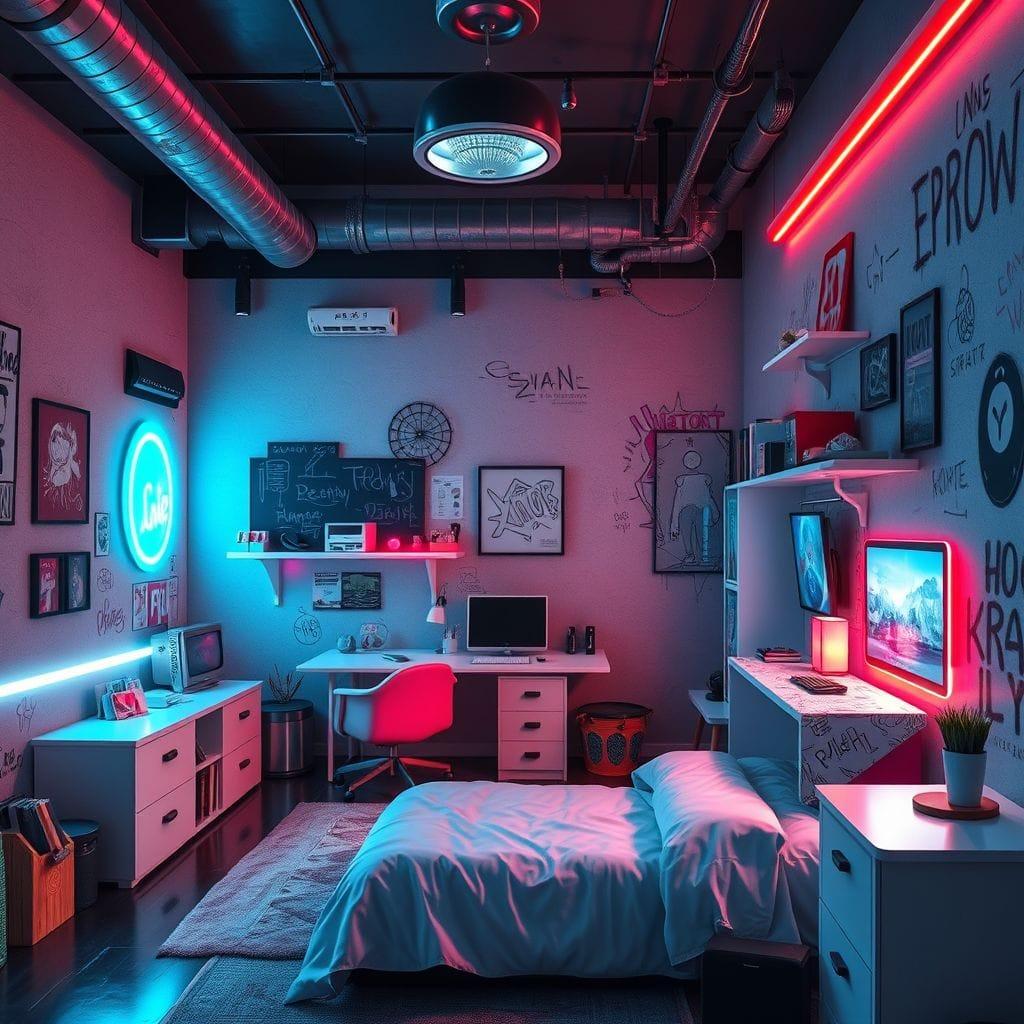 Cyberpunk Kids Room design example 2