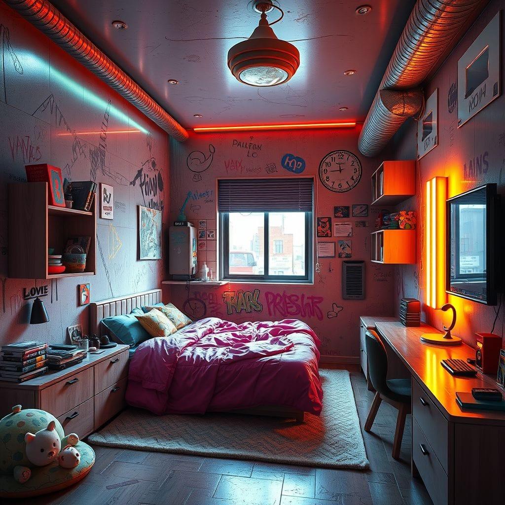 Cyberpunk Kids Room design example 3