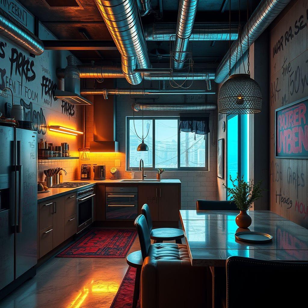 Cyberpunk Kitchen Living Combo design example 2