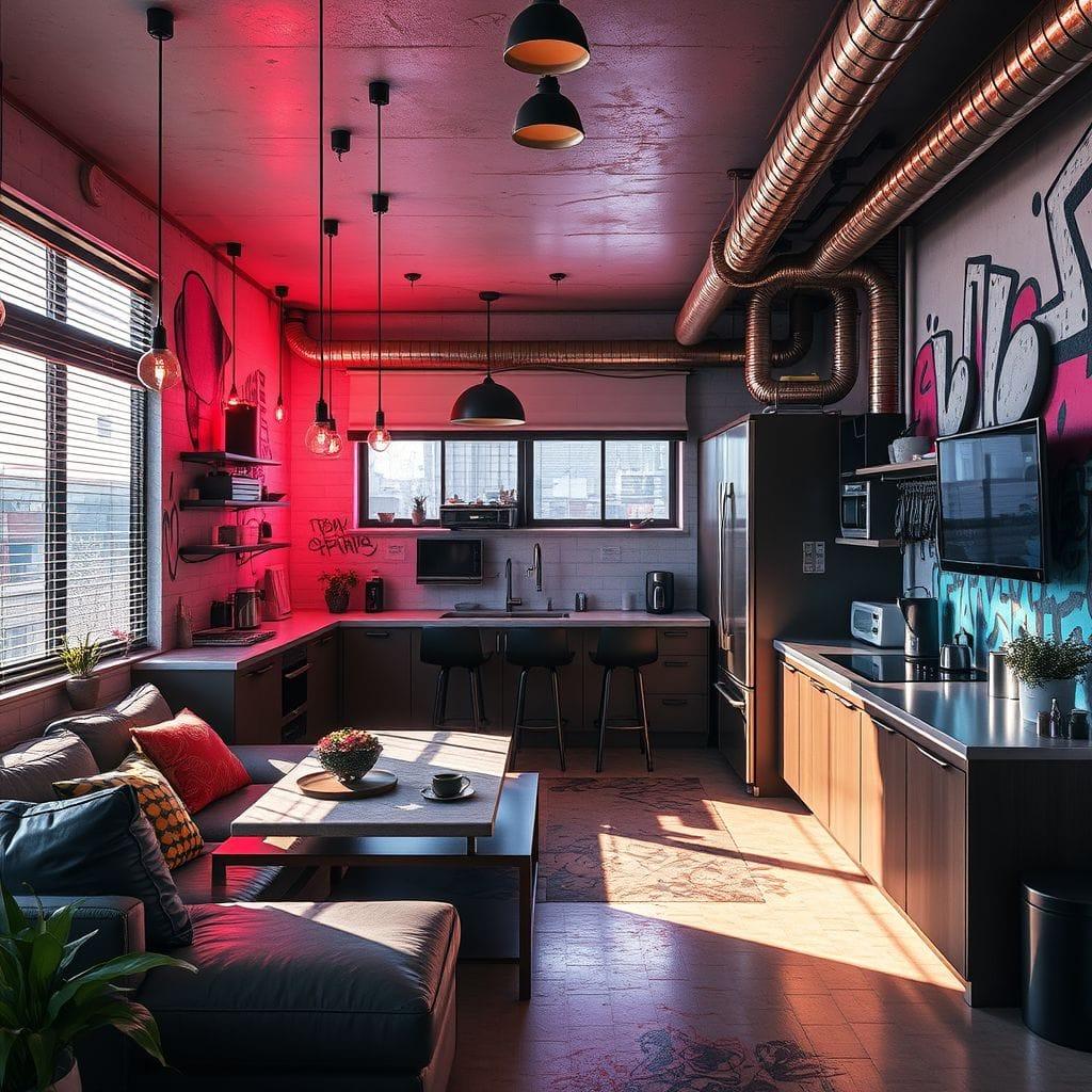 Cyberpunk Kitchen Living Combo design example 4