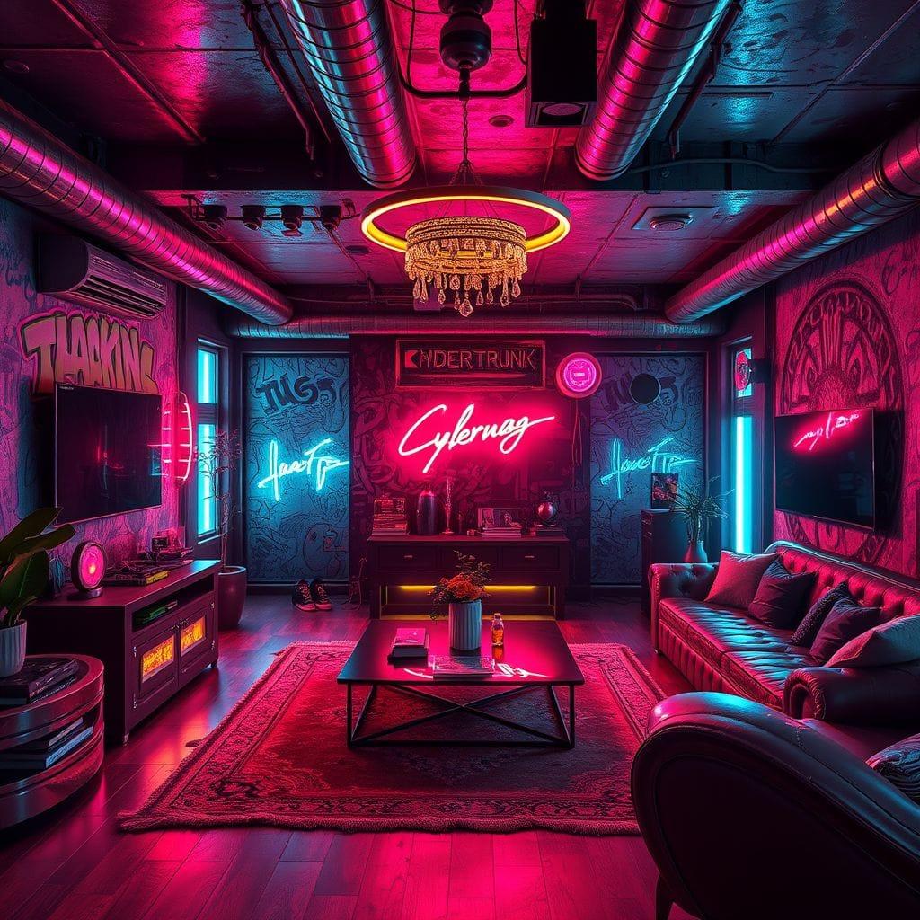 Cyberpunk Living Room design example 2