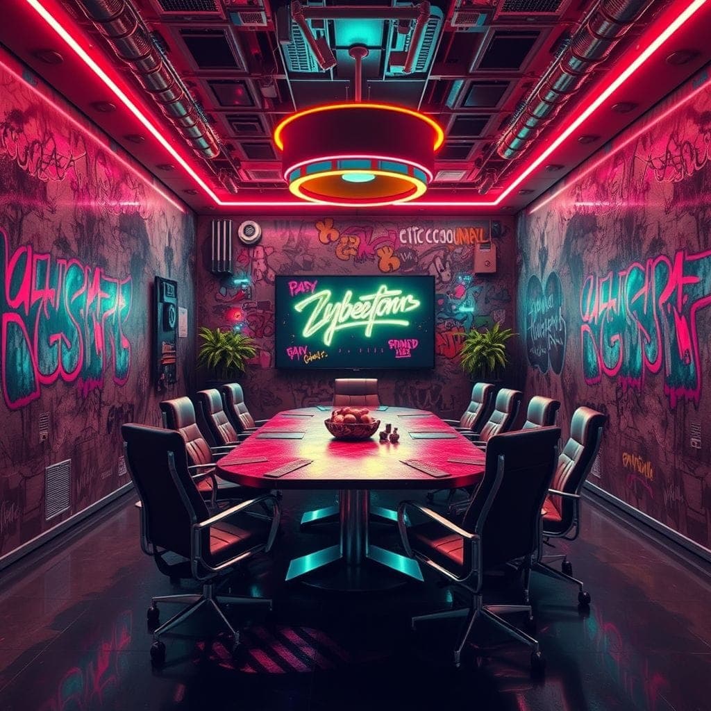 Cyberpunk Meeting Room design example 2