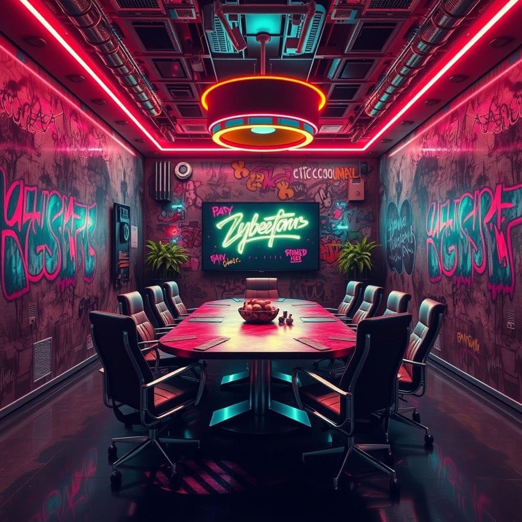 Cyberpunk Meeting Room design example 2