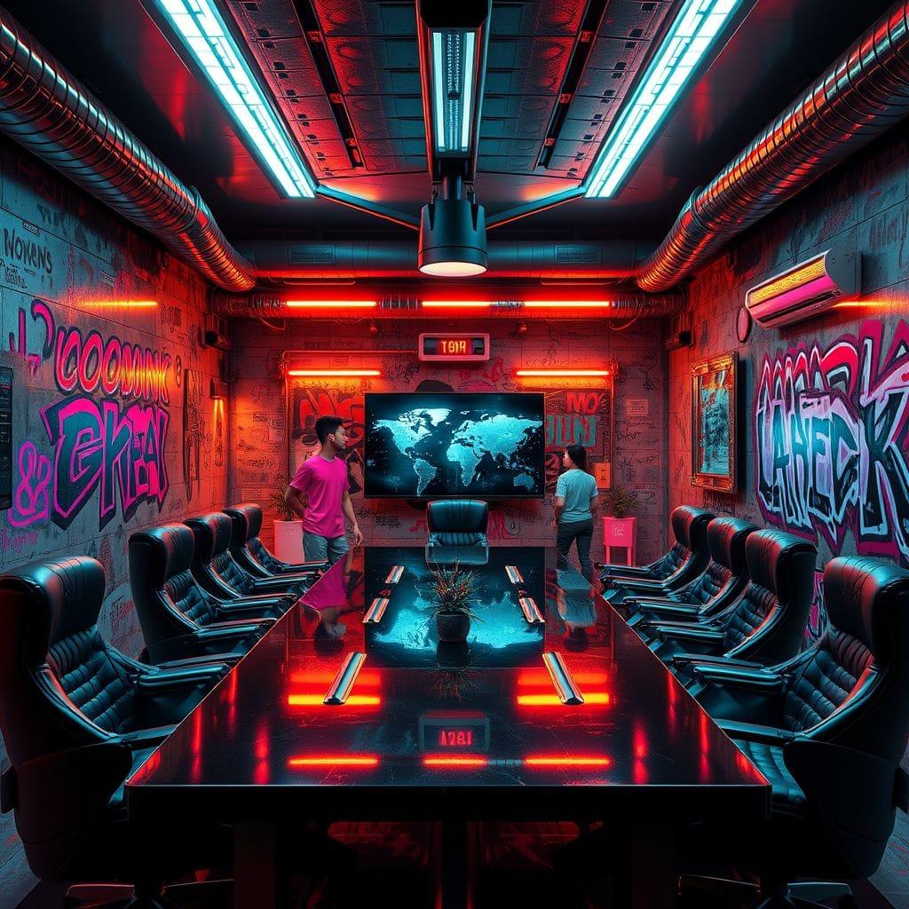 Cyberpunk Meeting Room design example 4