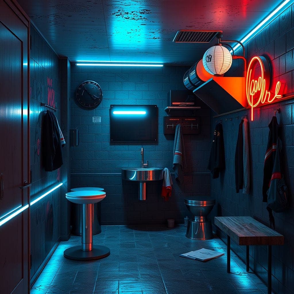 Cyberpunk Mudroom design example 2