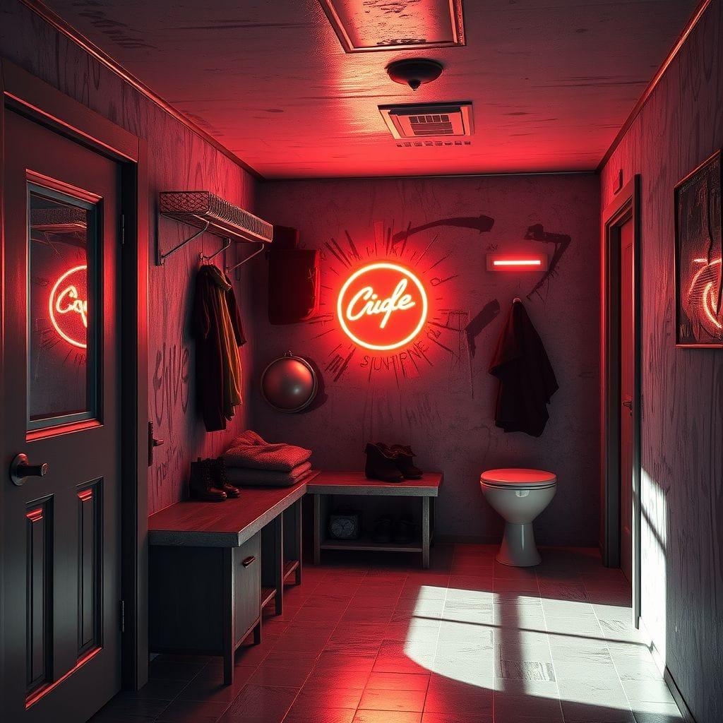 Cyberpunk Mudroom design example 3